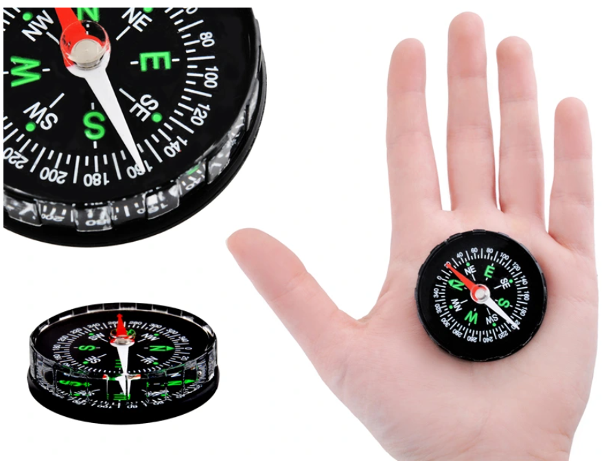 ISO TRADE Kapesní turistický kompas, dvoubarevná jehla