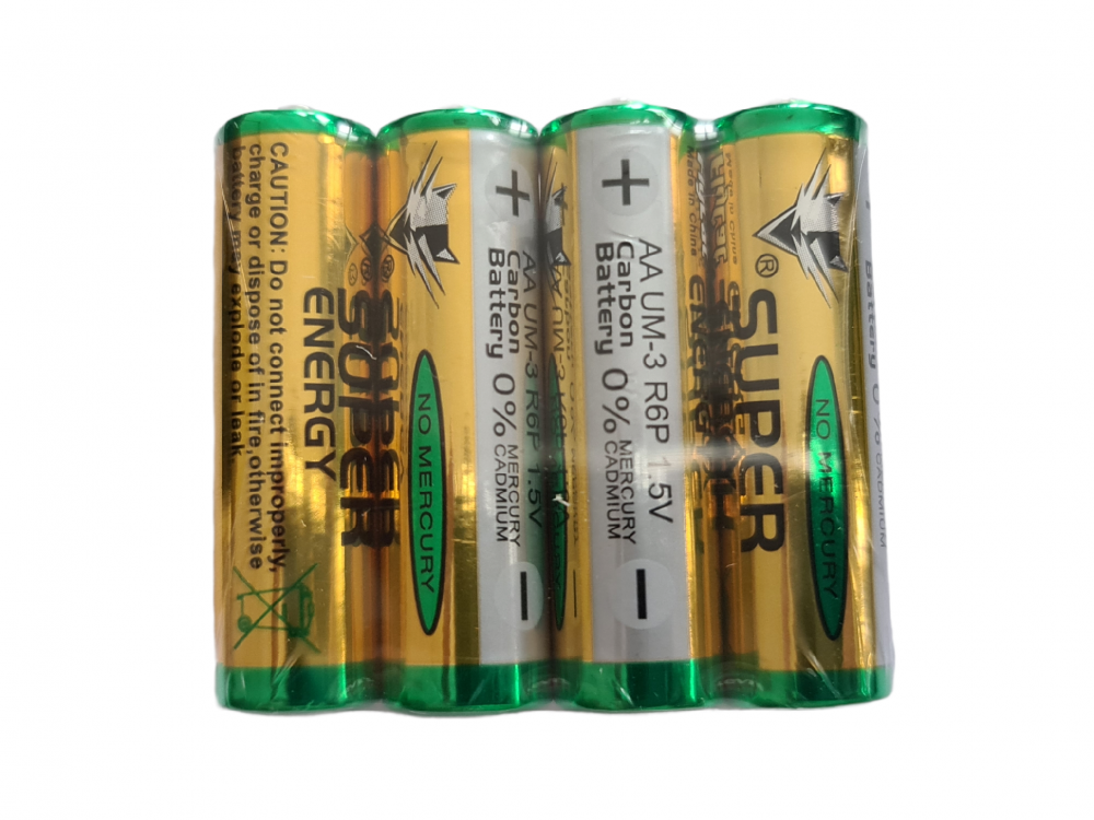 QQ Tužkové baterie AA UM-3 R6P 1.5V - balení 4ks