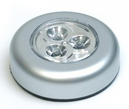 Fotografie Samolepící lampička 3 LED stříbrná