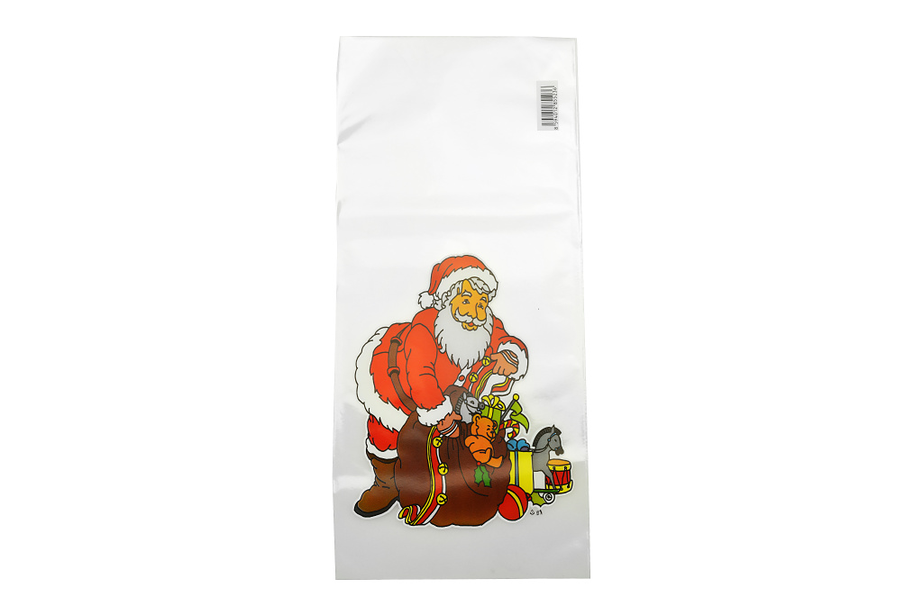Fotografie Vánoční taška dětská, celofánová - Pytel plný dárků a Santa