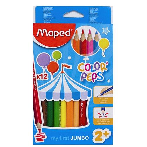 Pastelky MAPED 12 Color Peps Jumbo - trojhranné