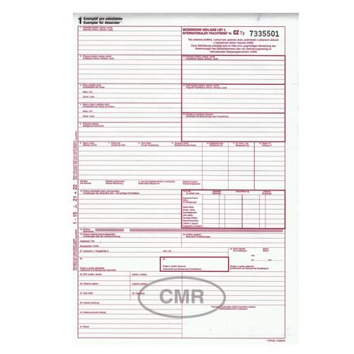 CMR-mezinárodní nákladní list-5 listů německá verze