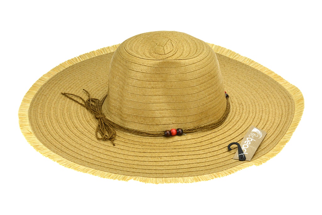 Plážový klobouk 42cm, 275329 - Karamelový
