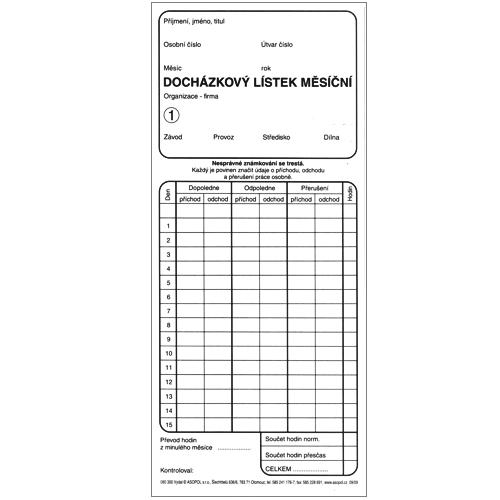 Píchačka jednolist 90x208 blok 20 listů