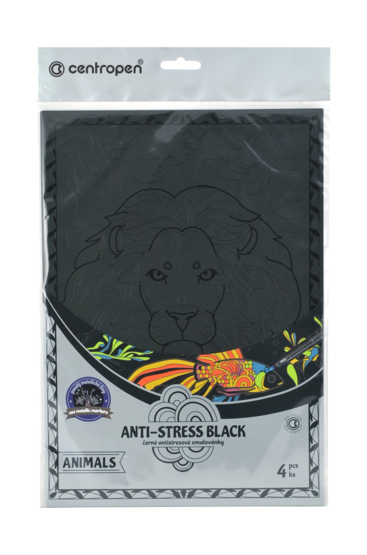 Antistresové omalovánky Centropen 9997 BLACK UNI ANIMALS