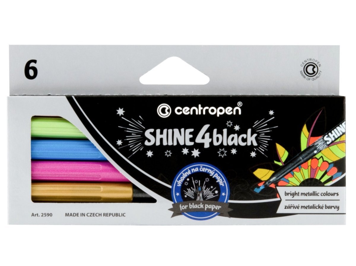 Centropen popisovač 2590/6, SHINE 4 BLACK