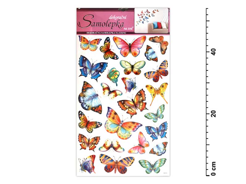 Samolepící dekorace 10142 barevní motýli 53x29cm