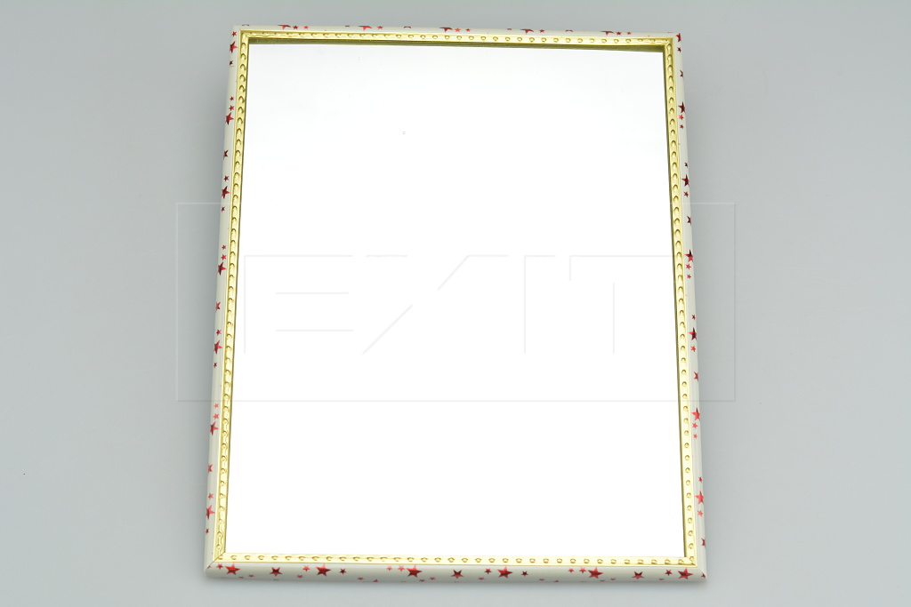 Fotografie Zrcátko na pověšení na zeď (24.5x19.5cm) - Bílý rámeček s hvězdama