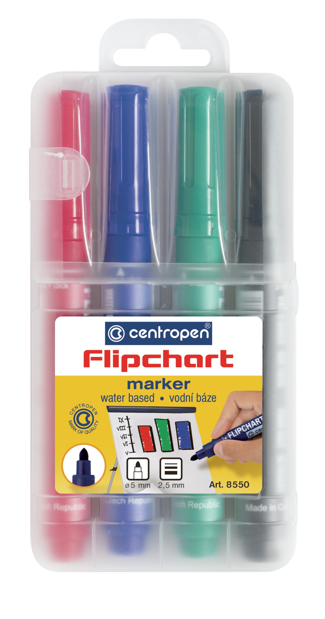 Centropen 8550 FLIPCHART MARKER sada/4