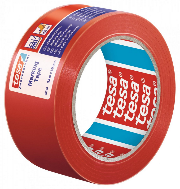 Lepicí páska TESA, 33m x 50mm, PVC červená