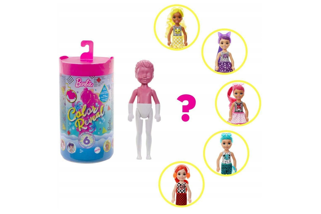 Panenka Barbie překvapení Chelsea Color Reveal Monochrom, Mattel GTT24