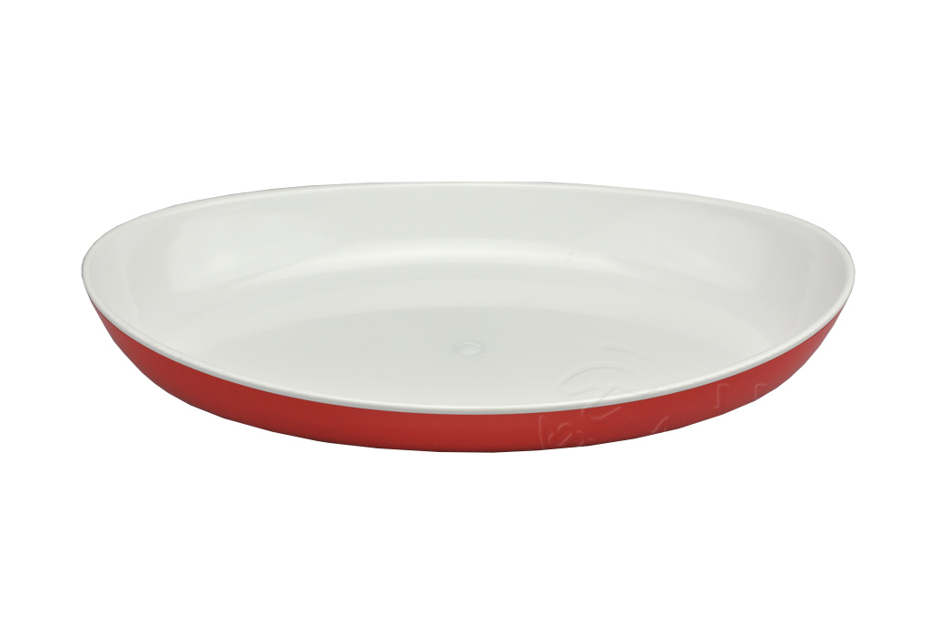 Dvoubarevná plastová miska na potraviny IRAK 400ml - Červená (21x13x2,5cm)