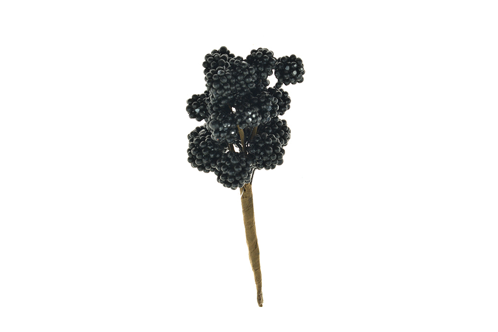 Černé maliny na zápichu - Dekorace 16cm