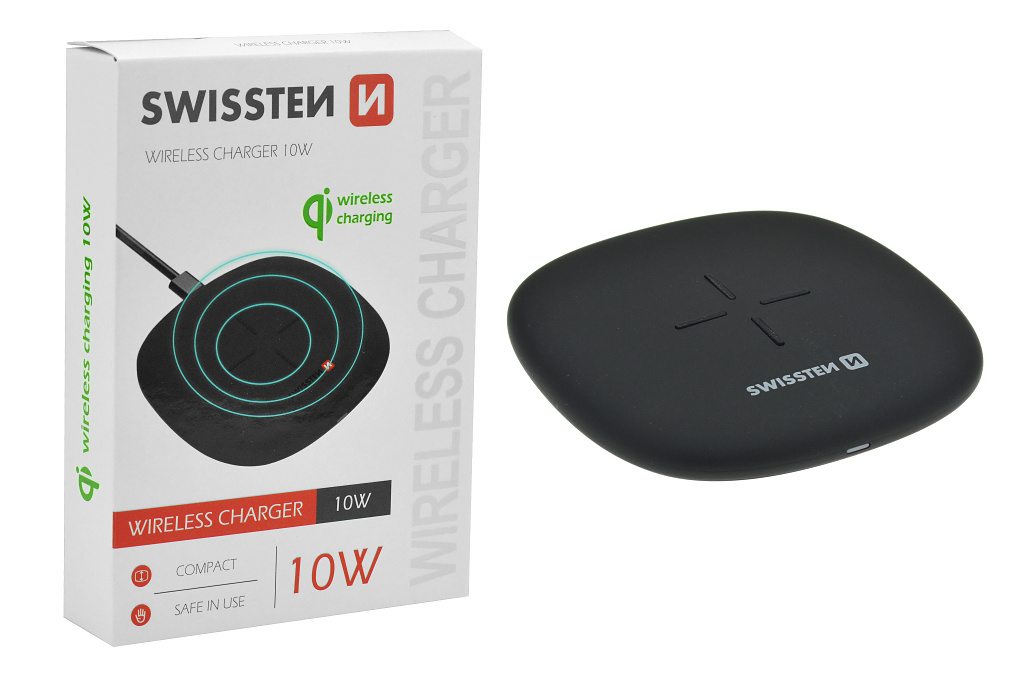 Fotografie Bezdrátová nabíječka Swissten Wireless 10W, černá