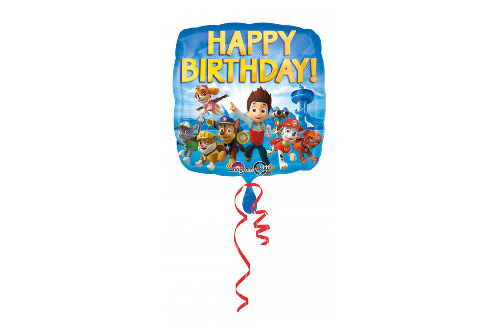 Fóliový balónek Happy Birthday Tlapková patrola - 17&quot; (43 cm)