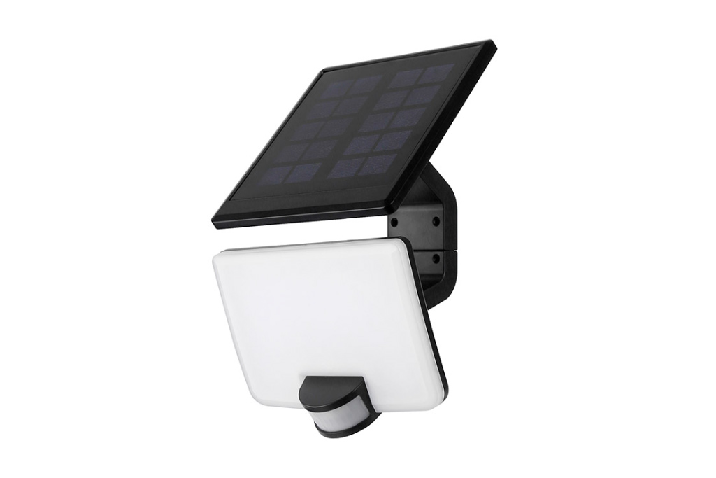 Fotografie Solight LED solární osvětlení se senzorem, 11W, 1200lm, Li-on, černá