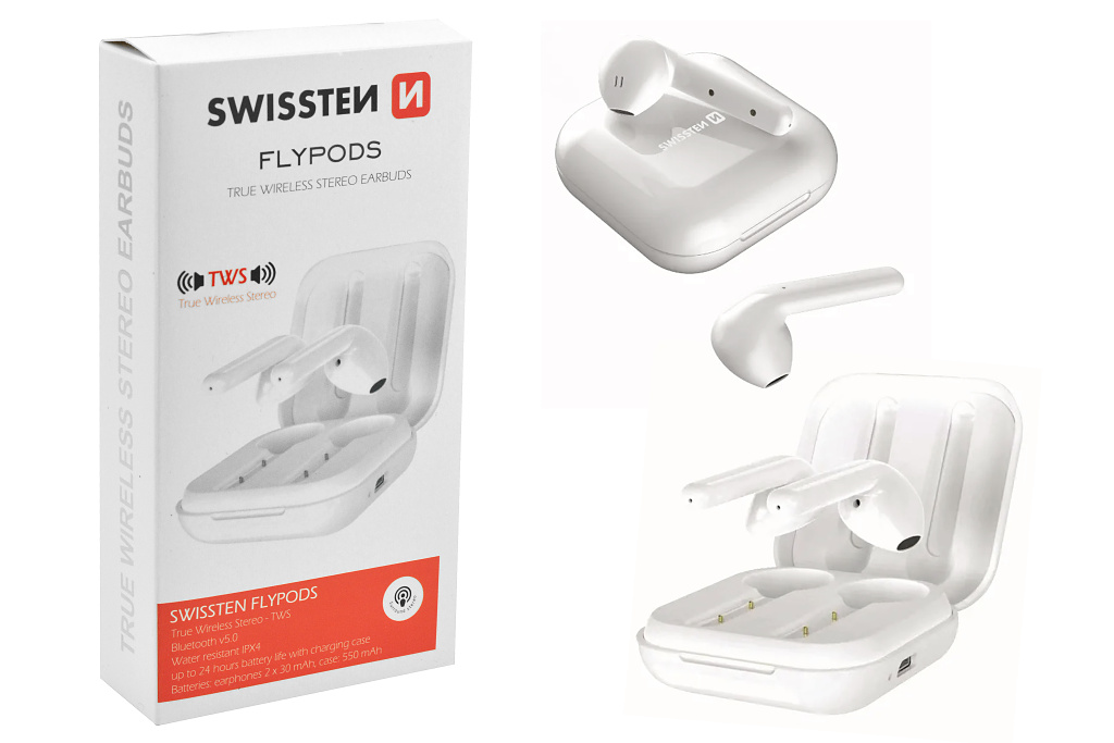 Bezdrátová sluchátka SWISSTEN - TWS Flypods