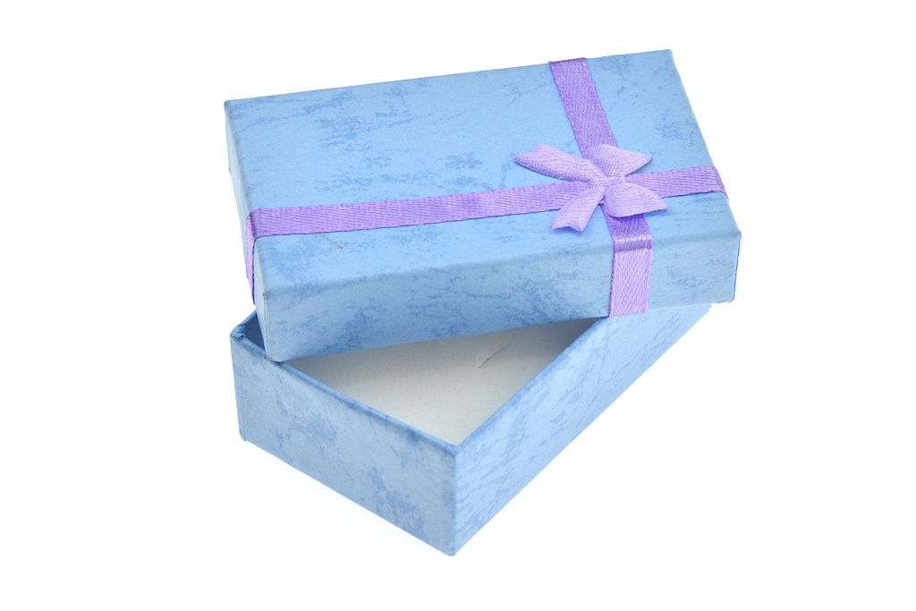 Dárková krabička pro pár náušnic, prstýnek a přívěšek - Modrá