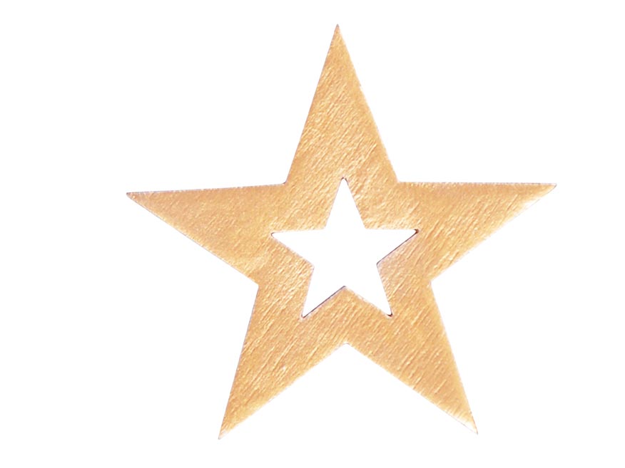 dekorace hvězdy 12ks zlaté dřevo 4cm 8886415