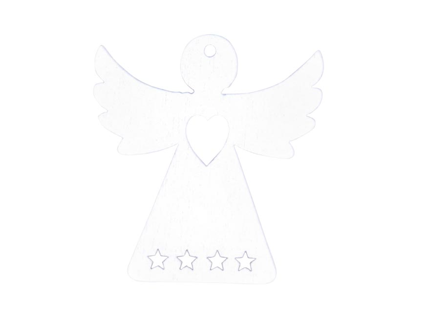 dekorace anděl 12ks bílý dřevo 4cm 8886418