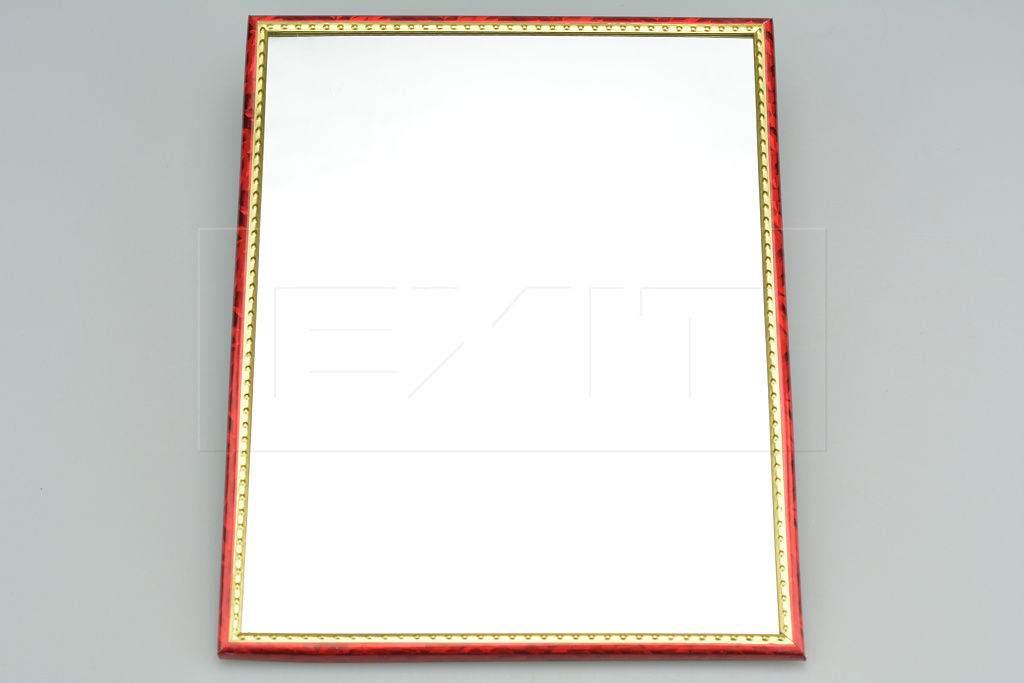 Zrcátko na pověšení na zeď (24.5x19.5cm) - Třpytivý červený rámeček