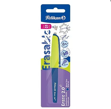 Gumovací pero Pelikan, ergonomické, 0,7 mm - modré