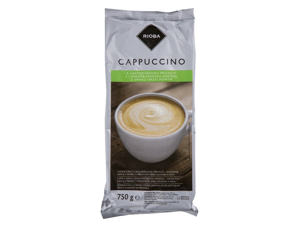 Rioba Cappuccino lískový oříšek 750g | kavakafe.cz | Káva a kafe pro ...