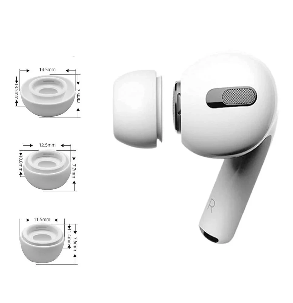 Velikosti náhradních špuntů pro Apple AirPods Pro Velikosti náhradních špuntů pro Apple AirPods Pro
