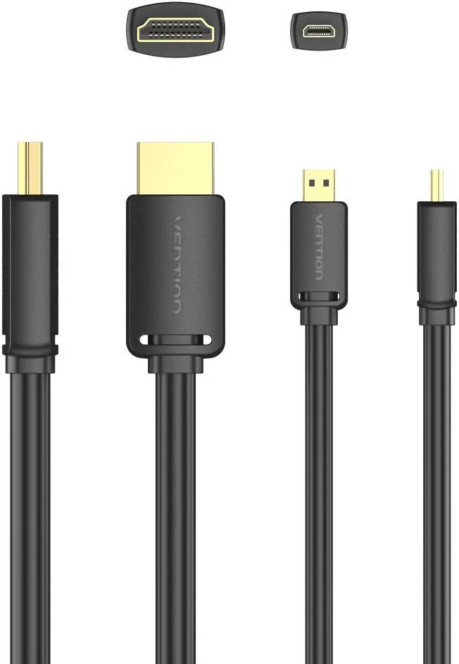 Kabel Micro HDMI na HDMI pro přenos obrazu a zvuku Micro HDMI kabel s běžným HDMI konektorem