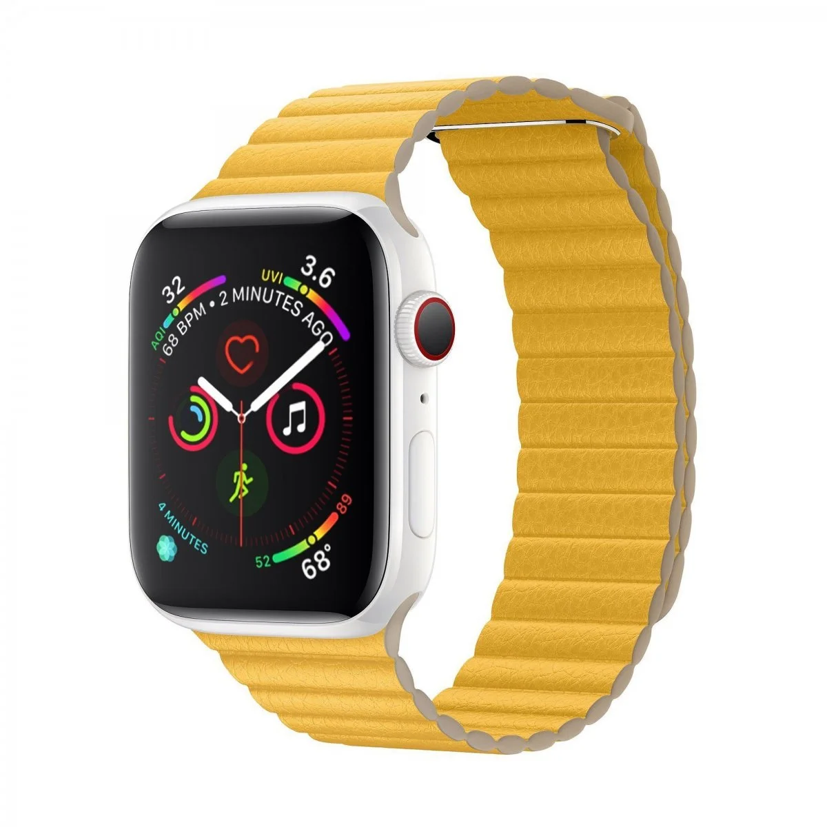 Řemínek iMore Leather Loop Apple Watch Series 4/5/6/SE (44mm) - Žlutý