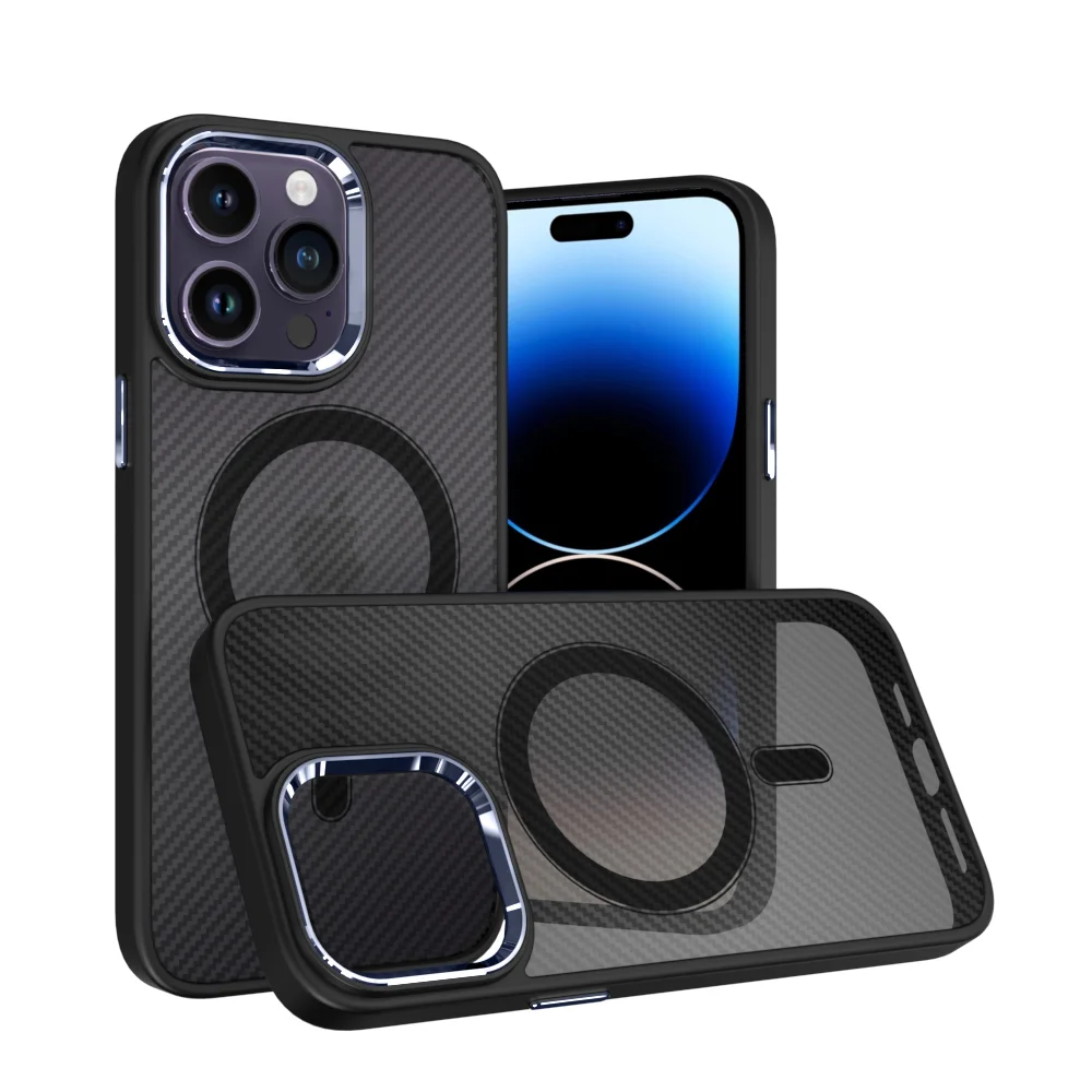Tel Protect Magnetic Carbon Case Iphone 15 Plus - Černé-fialové