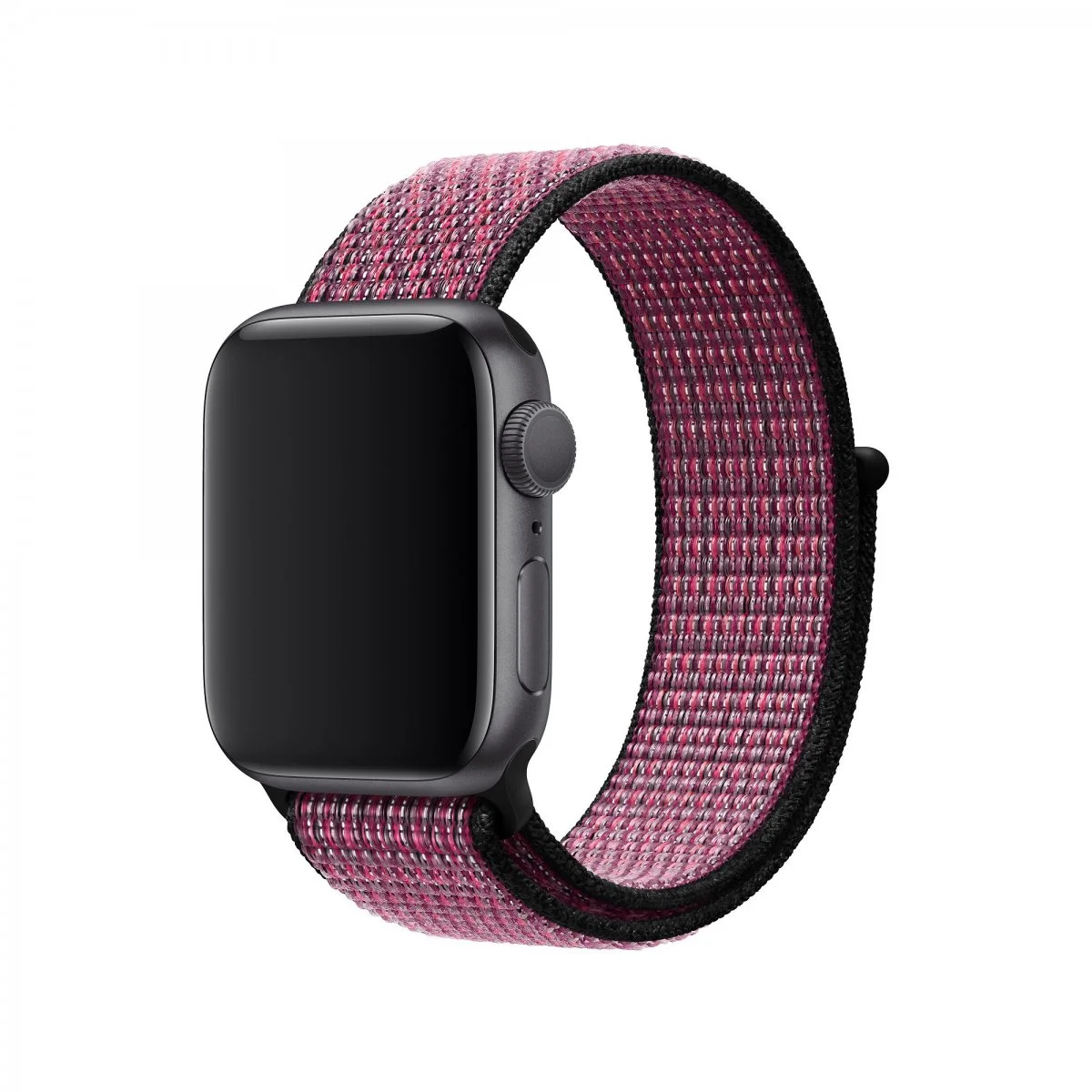 Řemínek iMore NYLON Apple Watch Series 4/5/6/SE 40mm - Černý/Sytě růžový