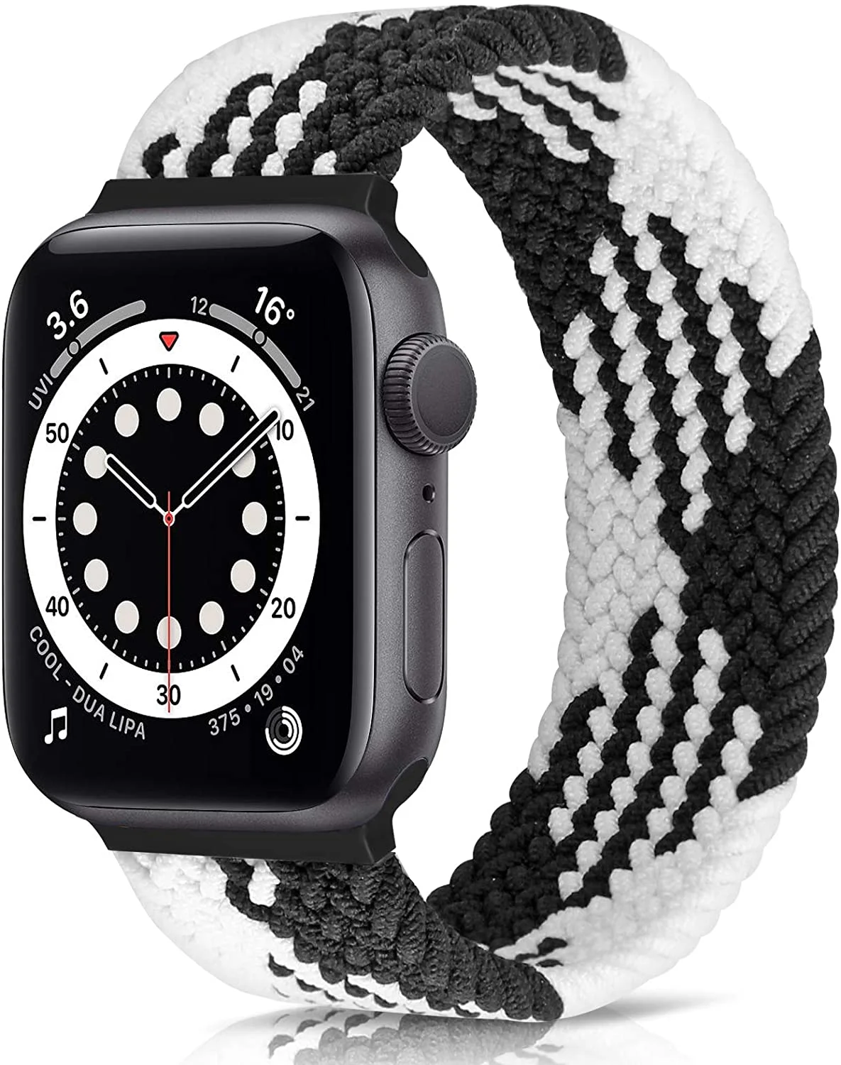 Řemínek iMore Braided Solo Loop Apple Watch Series 9/8/7 45mm - zebra (XS)