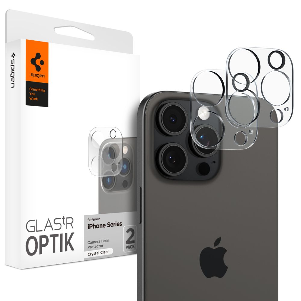 Spigen GLAStR Optik 2-Pack iPhone 14 Pro / 14 Pro Max / 15 Pro / 15 Pro Max / 16 Pro / 16 Pro Max - Crystal Clear
