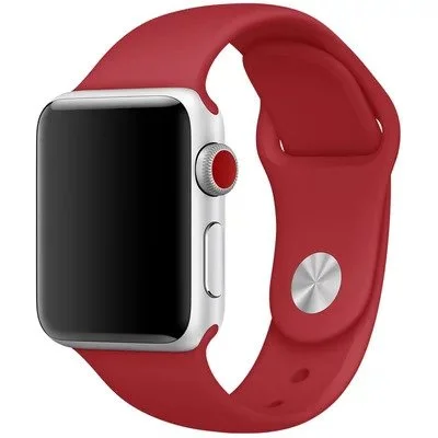 Řemínek iMore SmoothBand pro Apple Watch Series 9/8/7 (45mm) - Tmavě červený