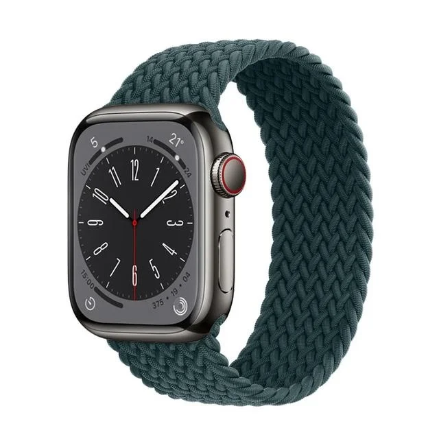 Řemínek iMore Braided Solo Loop Apple Watch Series 9/8/7 45mm - pralesně zelený (M)