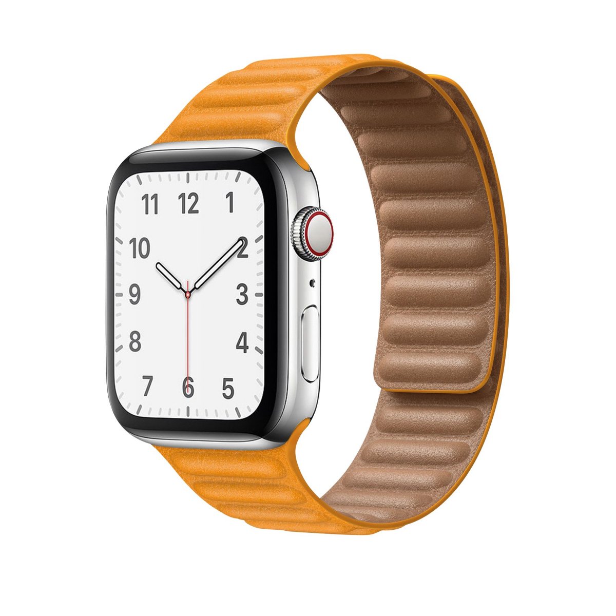 iMore Řemínek Kožený tah Apple Watch Series 9/8/7 (45mm) - měsíčkově oranžový