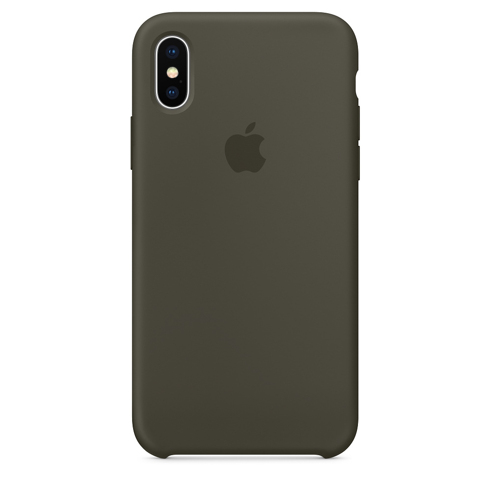 Originální silikonový kryt Apple na iPhone X - Tmavě olivový Originální silikonový kryt Apple na iPhone X - Tmavě olivový