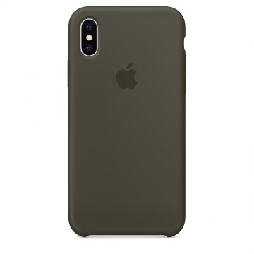 Originální silikonový kryt Apple na iPhone X - Tmavě olivový Originální silikonový kryt Apple na iPhone X - Tmavě olivový