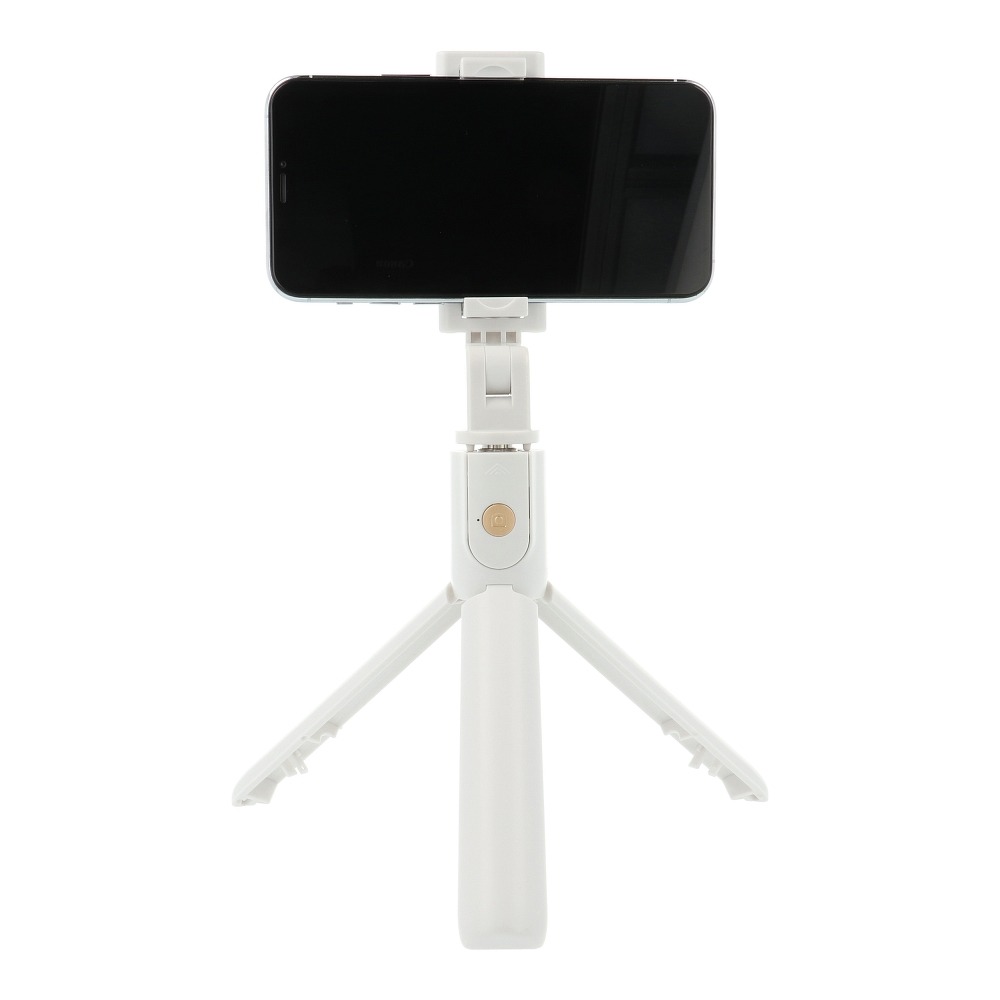 K07 Selfie teleskopická tyč se stativem a Bluetooth - Bílá
