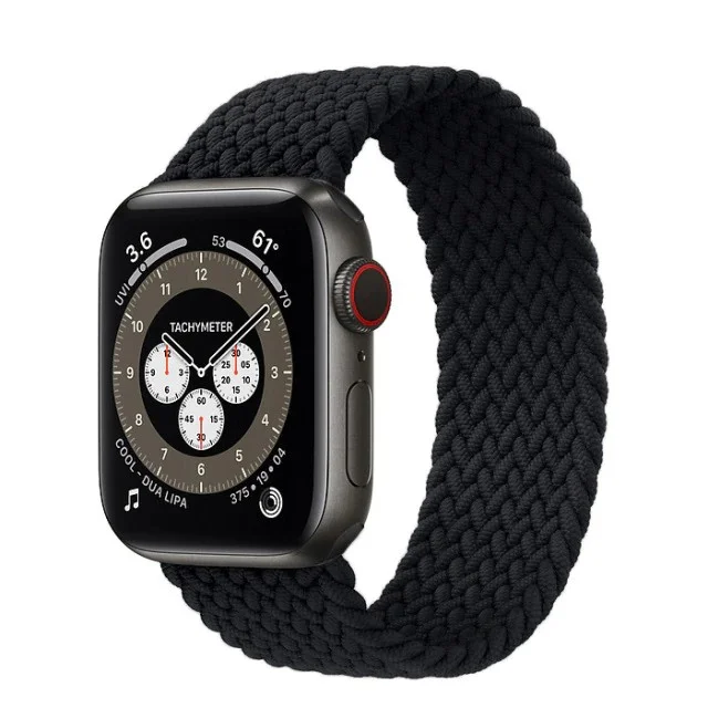 Řemínek iMore Braided Solo Loop Apple Watch Series 4/5/6/SE 40mm - černá (M)