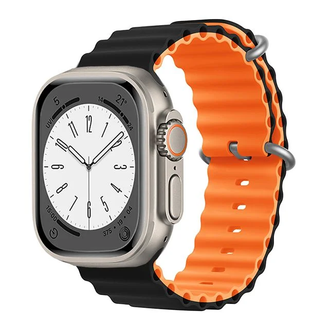 iMore Oceánský řemínek pro Apple Watch Ultra 1/2 (49mm) - Černá - Oranžová