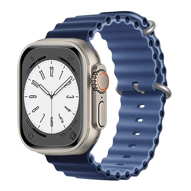 Oceánský řemínek pro Apple Watch Series 3/2/1 (38mm) - Tmavě / světle modrý