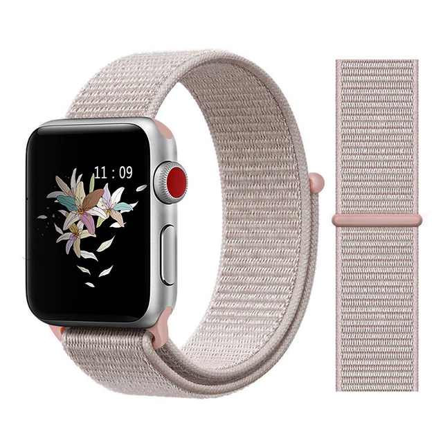 Řemínek iMore NYLON Apple Watch Series 1/2/3 42mm - Bledě růžový