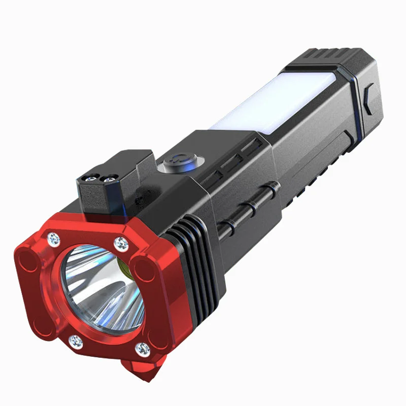 Svítilna LED TORCH LT2 RESCUE (kladivo, řezač pásů, magnet, powerbanka) - červená