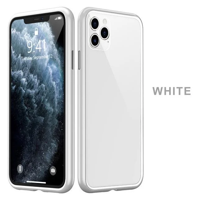 Pouzdro XO Glass Case iPhone 11 - Mléčně bílé