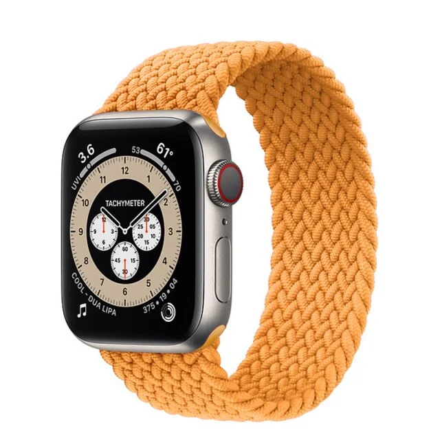 Řemínek iMore Braided Solo Loop Apple Watch Series 4/5/6/SE 44mm - oranžový (XS)