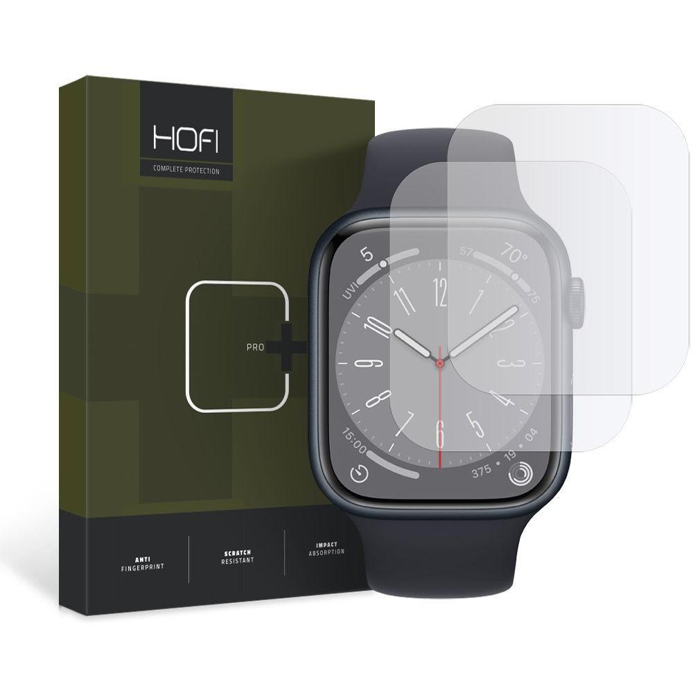 Fólie HOFI HydroFlex Pro+ 2-PACK Apple Watch 4 / 5 / 6 / 7 / 8 / 9 / SE (44/45mm) čirá