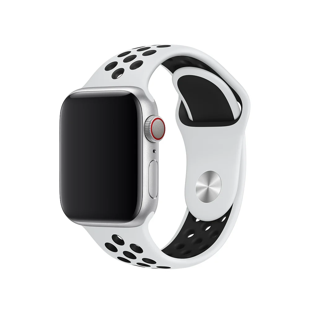 Řemínek iMore SPORT pro Apple Watch Series 9/8/7 (45mm) - Bílý/Černý