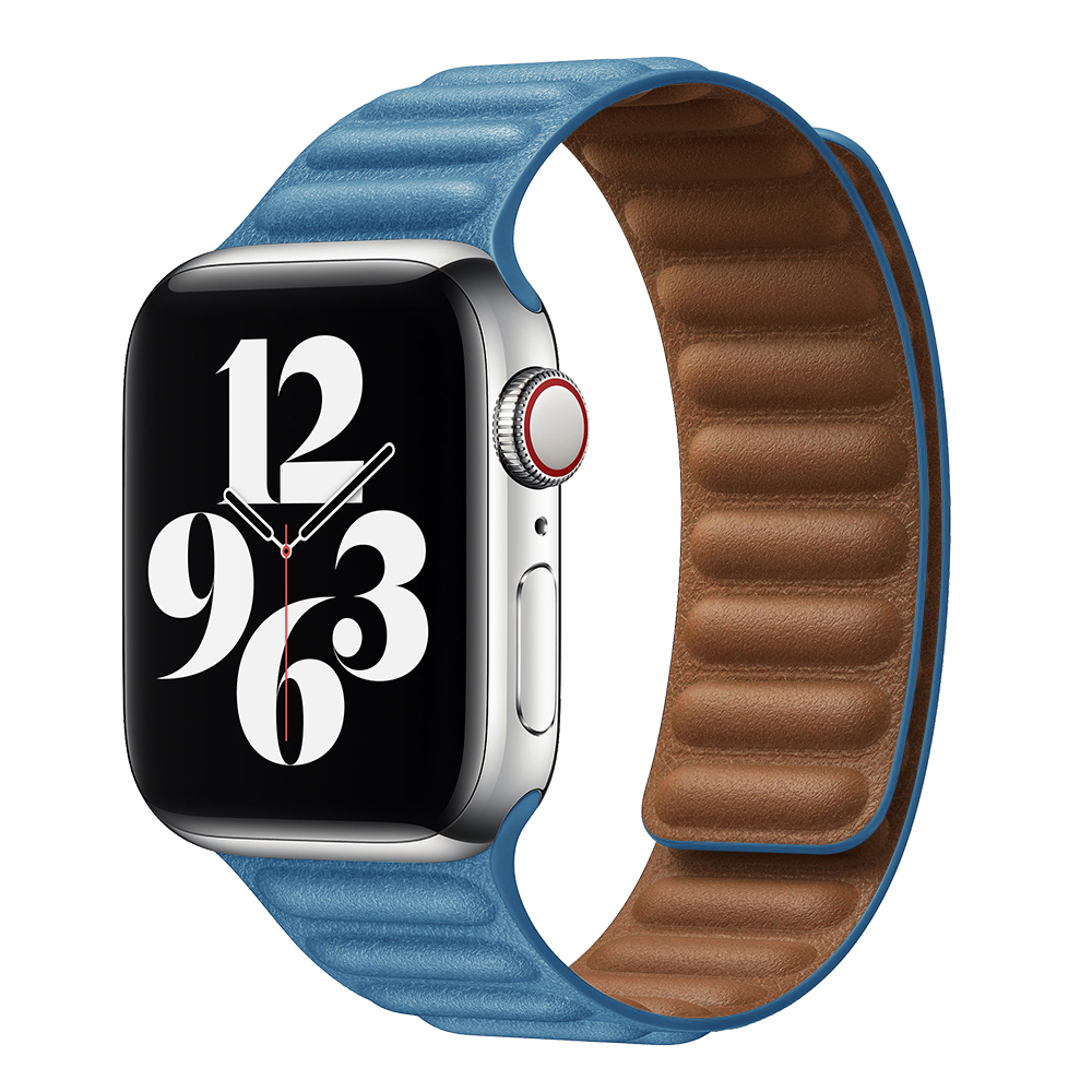 iMore Řemínek Kožený tah Apple Watch Series 9/8/7 (45mm) - modrý